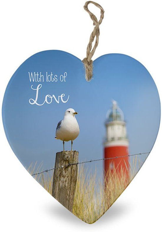 With lots of Love Decoratie Hartje 15 x 1 x 15 cm