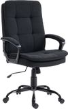 HOMCOM Bureaustoel Linnen Zwart 63 x 70 x 112 cm