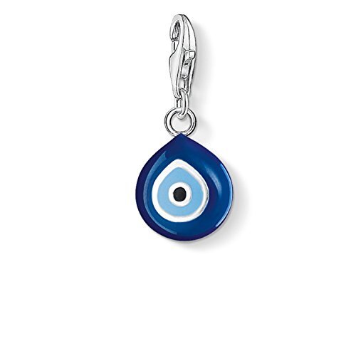 Thomas Sabo Charm Club 0829-007-1 Bedelhanger voor dames, Turkse oog, 925 sterling zilver, blauw en zwart