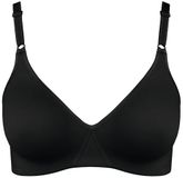 Nur Die Katoenen beha, beugelloze dubbellaagse softcup-beha, zacht, comfortabel, onzichtbaar, naadloos onder de kleding voor dames, zwart, 80B