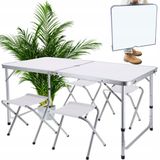 Jumi Vouwbare Campingset - Toeristische Tuinset met Koffer, Tafel en 4 Stoelen
