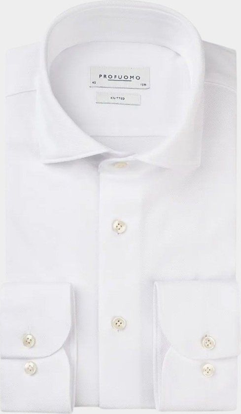 Profuomo Overhemd - Wit - Mannen - Maat 38 - Katoen - Slim Fit
