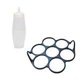 Patisse 719233 - Set bakvorm voor 7 blinis/mini-crêpes/pannenkoeken, siliconen, Starflex zwart, Ø 7 cm, met schaal 350 ml