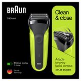Braun Series 3 300 - Elektrisch Scheerapparaat - Zwart/Volt Green