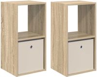 vidaXL Nachtkastje 2 st Sonoma eiken 35 x 32 x 68,5 cm Bewerkt hout