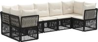 vidaXL Tuinbank - Zwart - Poly Rattan - 1 Zitplaats - Inclusief Kussen