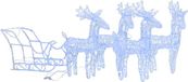 vidaXL Kerstdecoratie rendieren en slee 280x28x55 cm acryl