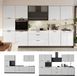 Vicco Complete keukeneenheid Fame-Line, Wit Landhuis/Antraciet, 340 cm zonder werkblad