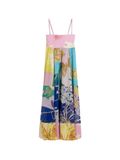Desigual Robe d'été bleu foncé / gris ambre / citron vert / rose