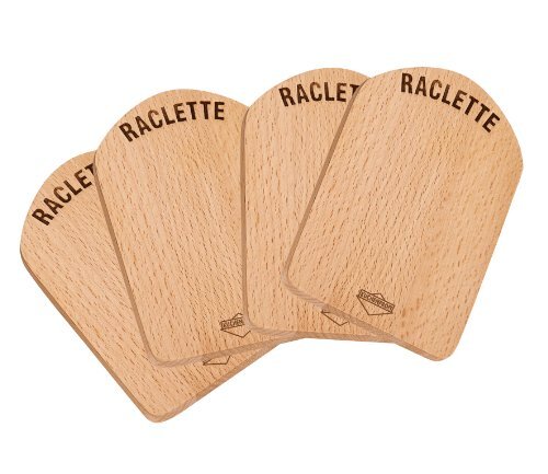 Küchenprofi 1748001000 Raclette plankjes hout set van 4, staal, bruin