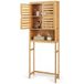 Coast Meuble de salle de bains à placer au-dessus des toilettes - meuble de rangement haut en bambou à 2 portes - peu encombrant - naturel - 62 x 23 x 170 cm