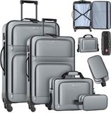 KESSER® Kofferset 4-delig Trolley - Reiskoffer met Wielen - groote Koffers, Handbagage & Toilettas