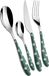 Service de table, 24 pièces, à pois, acier inoxydable 18/10, vert céladon