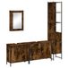 VidaXL Ensemble de meubles de salle de bain 4 pièces, bois d'ingénierie, couleur chêne fumé