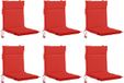 vidaXL 6-delige hoogrugkussen GEMERT 6 pcs 100% Polyester Rood