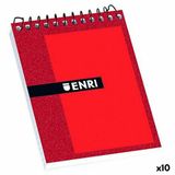 ENRI Schrijfblok ENRI Rood 4 mm 80 Lakens 1/16 (10 Stuks)