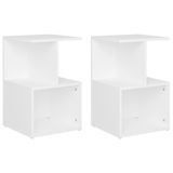 VidaXL Nachtkastjes 2 stuks Wit Bewerkt Hout 35x35x55 cm