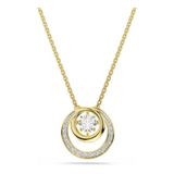 Swarovski Hyperbola hanger, Ronde slijpvorm, Wit, Goudkleurige toplaag