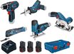 Bosch Professional 5-delige 12V Toolkit - Accu boor, cirkelzaag, decoupeerzaag, reciprozaag & multitool - 3x 3.0Ah in XL-Boxx