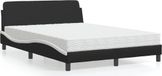 Maison Exclusive - Lit avec matelas « Dover » noir et blanc 120 x 200 cm, simili cuir