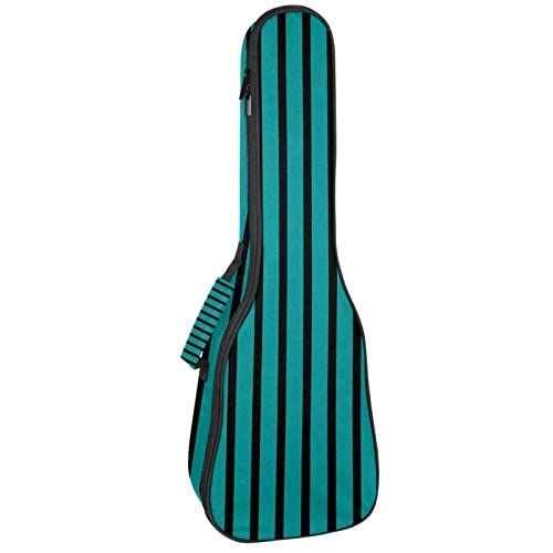 Mersov Tenor Ukulele Gigbag Waterdichte Ukelele Case Gewatteerde Rugzak, Geweldig voor Sopraan Concert (21/23/24") Streep Zwart Groen