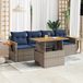 Maison Exclusive - Ensemble de meubles de jardin 5 pièces avec canapé et coussins, gris, en polyrotin