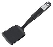 Fackelmann Lasagnaschep 28 cm SENSE, pizzaschep met functioneel deel van kunststof, anti-slip soft-touch handgreep, voor snijden en tillen (kleur: zilver/zwart), hoeveelheid: 1 stuk