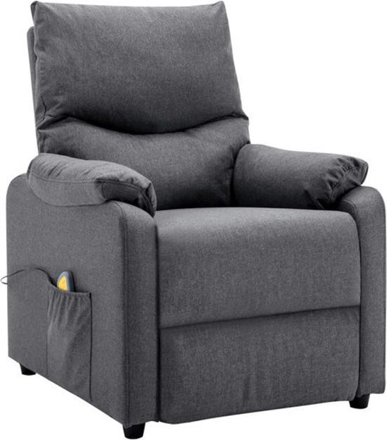 vidaXL Massagestoel Stof Donkergrijs