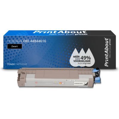 PrintAbout Huismerk OKI 44844616 Toner Zwart - Zwart - Compatibel