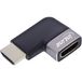 InLine 17991E HDMI Adapter A Stekker naar A Bus, 90 Graden Hoek Links, 8K UHD, Vergulde Contacten, Aluminium Behuizing