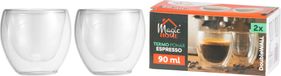 MagicHome Thermoglas Espresso, café/thé, double paroi, 90 ml, lot de 2