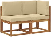 vidaXL Outdoor Midden- en Hoekbank, 2-delig, Natuurlijk en Beige