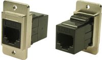 Cliff CP30724M3 Dualslim metal Cat3 RJ12 M3 CP30724M3 adapter, flush mount nickel, black 1 piece