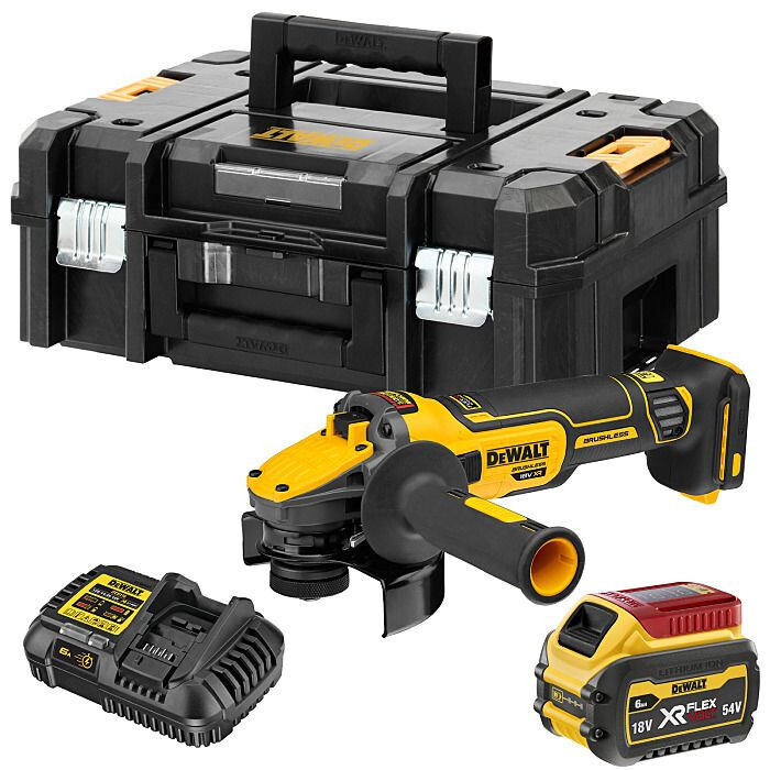 DeWalt DCG409T1 54V Li-ion FlexVolt Accu Haakse Slijper set (1x 6.0Ah) in TSTAK koffer - 125mm