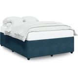 Maison Exclusive - Cadre de lit sans matelas bleu 140x190 cm velours