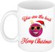 Bellatio Decorations Mug de Noël - The Best - smile - rose - 300 ml - céramique