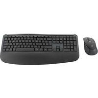 Logitech Signature Comfort Plus Combo MK880 for Business - Toetsenbord en muis set - full size - met LED batterij niveau indicator - draadloos - USB-C, Bluetooth LE - QWERTY - Internationaal Engels - grafiet