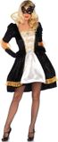 Leg Avenue Masquerade Ball Dress Volwassenen Vrouwen Zwart / Wit Halloween en Horror Maat S