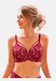 SugarShape BH True Luna Demi-BH met beugel, voorgevormde cup, kant, bordeaux, 65F
