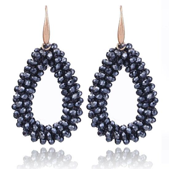 Cilla Jewels Druppel oorbellen Stardust Antraciet Goudkleurig