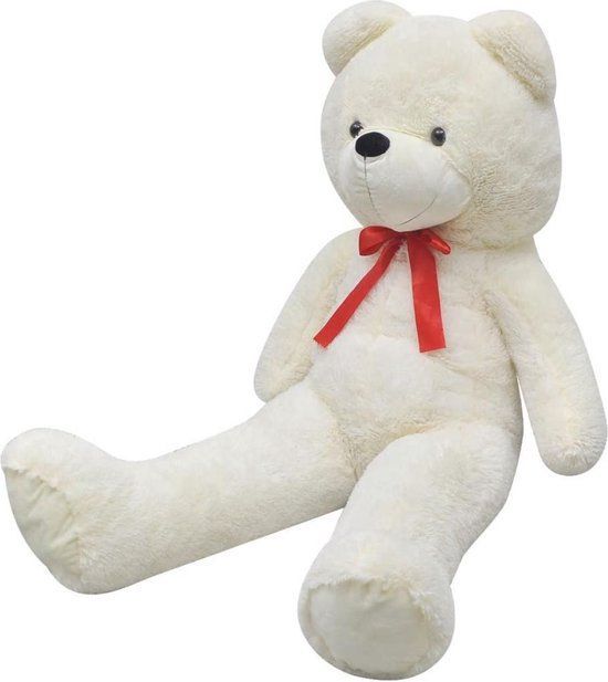 vidaXL Teddybeer 242 cm pluche wit