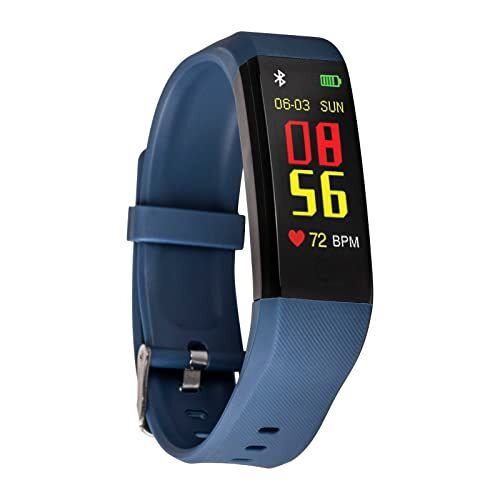257 TWENTYFIVESEVEN Ft350 Fitness Tracker Stappenteller horloge met Oximeter (SpO2), hartslagmeter en druk, meldingen iOS Android vinden telefoon zwart dubbele armband blauw