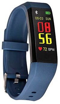 257 TWENTYFIVESEVEN Ft350 Fitness Tracker Stappenteller horloge met Oximeter (SpO2), hartslagmeter en druk, meldingen iOS Android vinden telefoon zwart dubbele armband blauw