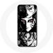 Maniacase Coque pour Xiaomi Redmi 9C Sangoku Naruto Luffy en une seule pièce Dragon Ball Z fond noir et blanc anime manga