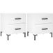 Icecat Tables de chevet 2 pcs Armoire de chevet Table de nuit Blanc 40x35x47,5 cm Bois d'ingénierie