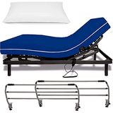 Duérmete Elektrisch bed met 5 etages + visco-matras voor sanitair, waterdichte overtrek + hoofdkussen Met leuningen 90 x 200