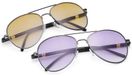 Omgoods - Lunettes de soleil bifocales invisibles avec ressort, lot de 2 en marron et violet