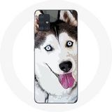 Maniacase Hoesje voor Samsung Galaxy A51 4G Siberische Witte Husky Blauwe Ogen