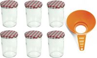 Merkloos Confituurtrechter met weckpotten set - 6x potje - 315 ml - schroefdeksel
