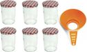 Merkloos Confituurtrechter met weckpotten set - 6x potje - 315 ml - schroefdeksel